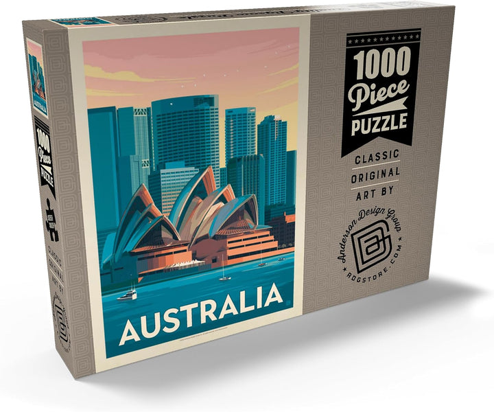 Australia: Sydney Skyline, Vintage Poster - Premium 1000 Teile Puzzle - MyPuzzle Sonderkollektion vo