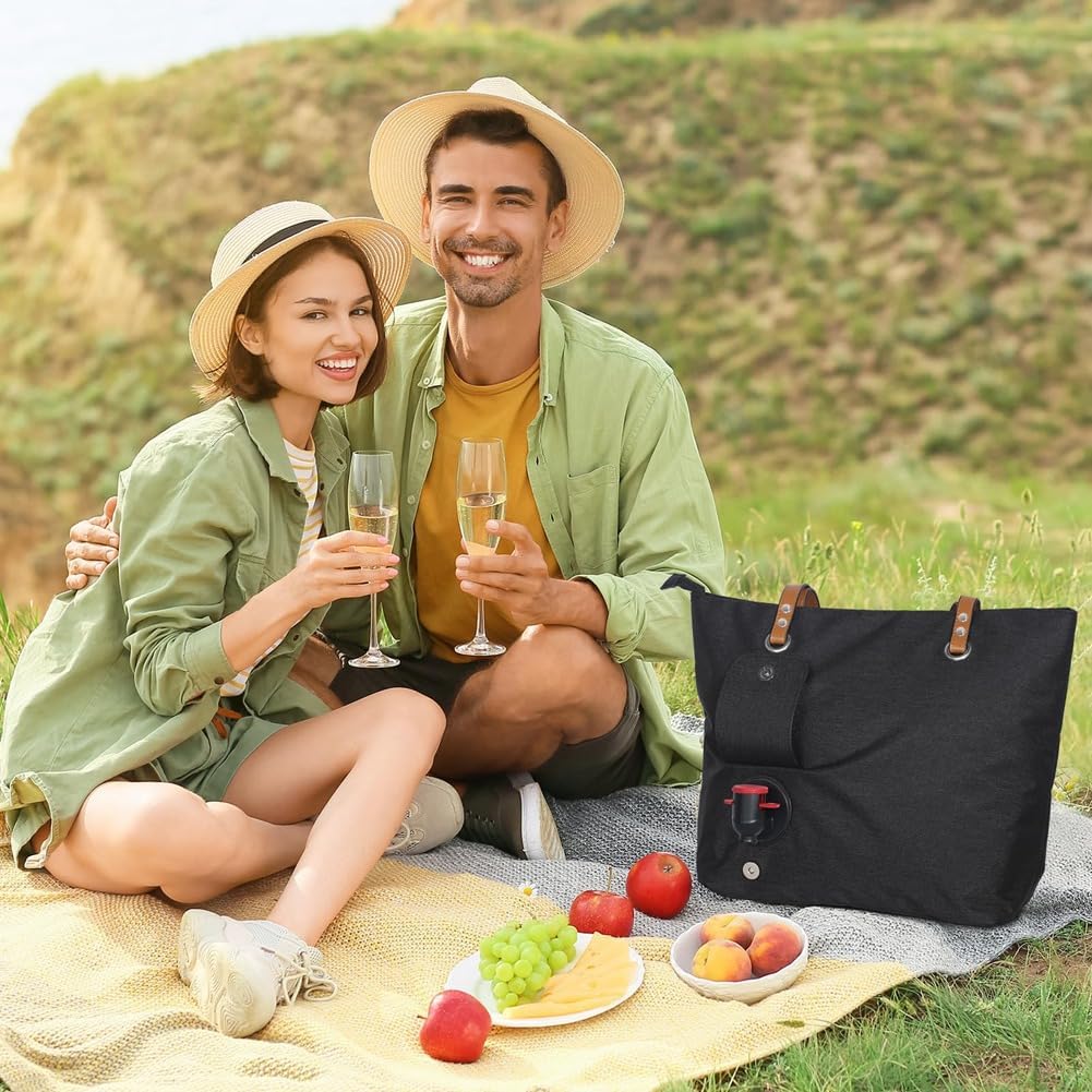 Weintasche mit Getränkespender, Wein Einkaufstasche, Strandkühler Als Reisegeschenk, Auslaufsicherer