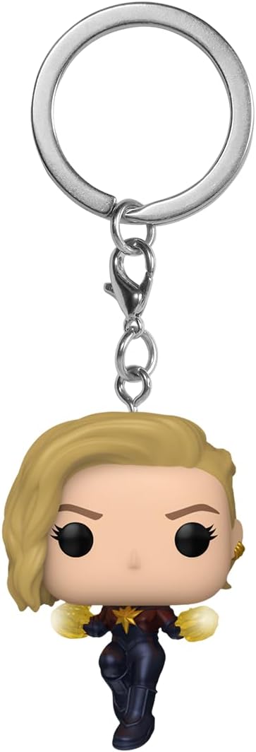 Funko Pop! Keychain: The Marvels - Captain Marvel - Neuartiger Schlüsselanhänger - Vinyl-Minifigur Z