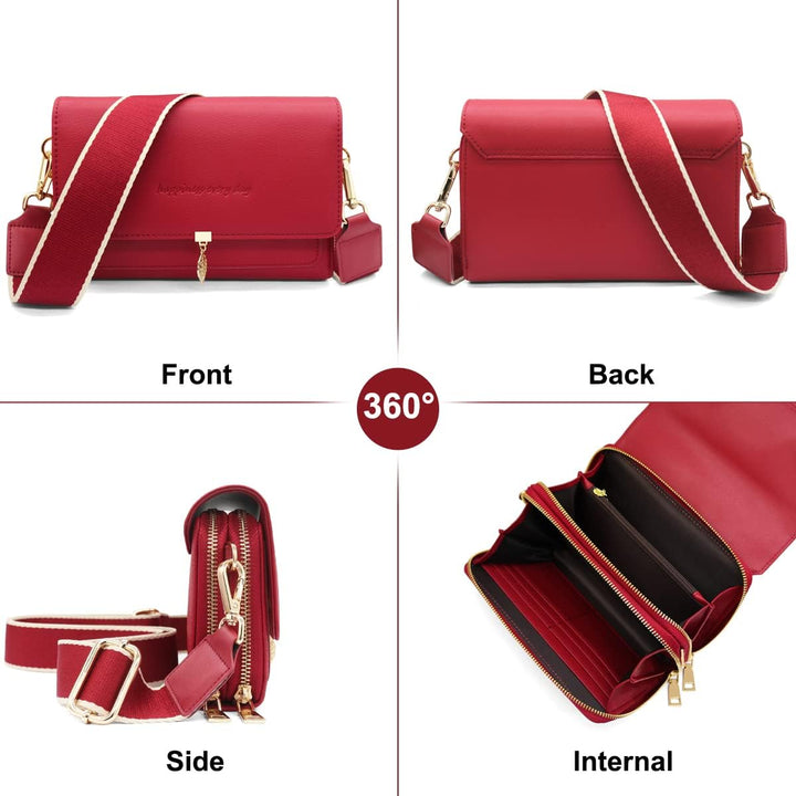 REETEE Handytasche Zum Umhängen Leder Damen Kleine Umhängetasche RFID Schutz Geldbörse Damen,Crossbo