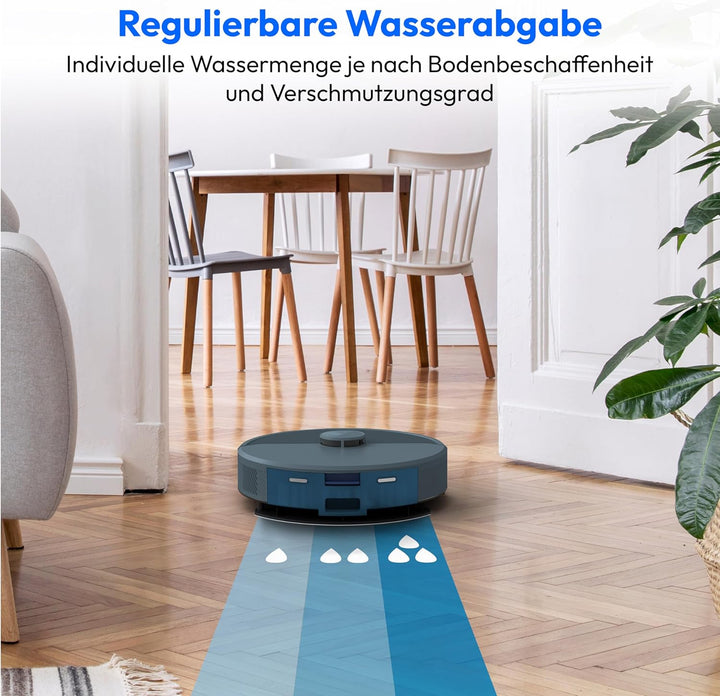 MEDION Saugroboter mit Absaugstation und Wischfunktion X23 SW+ (Lasernavigation, Starke 5000Pa Saugk