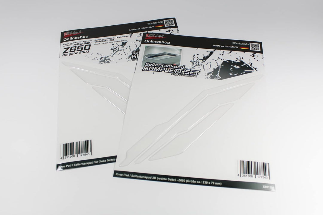Tankpad Knee Pad transparent durchsichtig kompatibel für Kawasaki Z650 X850046 Spar-Set - 2, Spar-Se