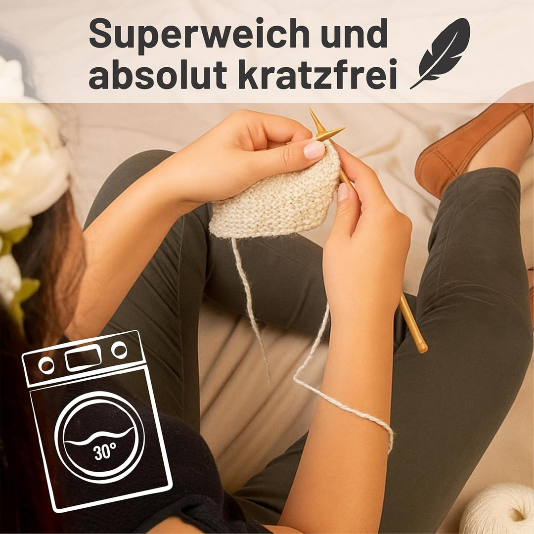 HANSA-FARM | Alpacare 100% waschbare Baby Alpakawolle in 25 Farben - 300 Set DK (6 x 50g) - Die 1. m