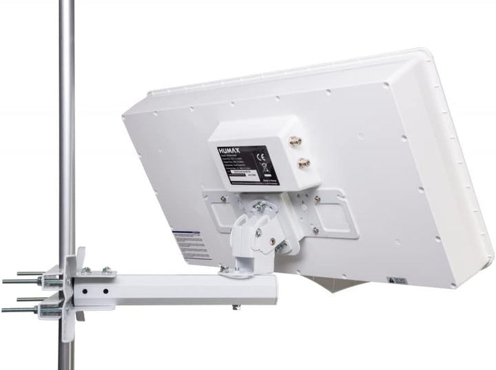 HUMAX Digital H40D2 Flat Spiegel SAT Flachantenne für 2X Teilnehmer weiss mit Twin LNB Single, mit T