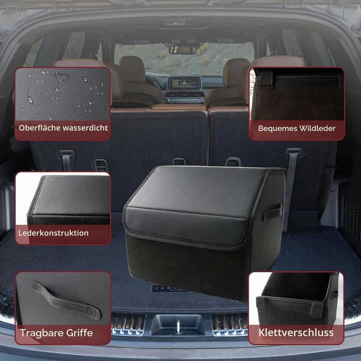 Auto Organizer Kofferraum Leder Aufbewahrungsbox Faltbarer Mehrzweck Kofferraumtasche Sitzaufbewahru
