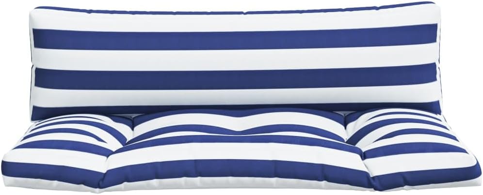 vidaXL Palettenkissen 2 STK. Blau & Weiss Gestreift Oxford-Gewebe
