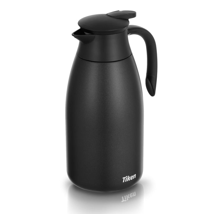 2.5L Thermoskanne Edelstahl Doppelwandige Vakuumisolierung Isolierkanne Kaffeekanne, Schwarz 2500 ml