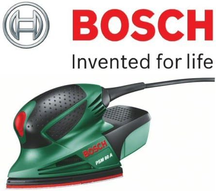 BOSCH Schleifblätter (25 Blatt), gemischte Körnung (G40, G80, G120, G180), passend für: PSM 80A, 100