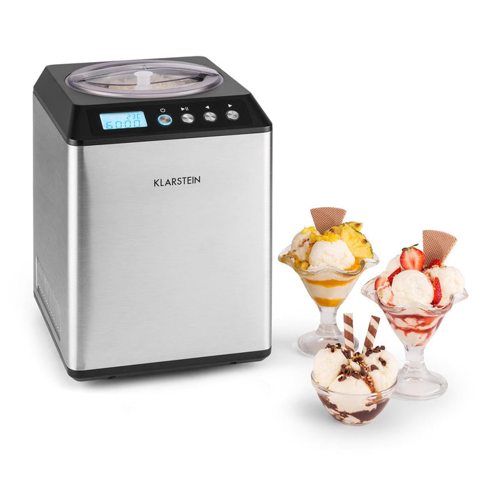 Klarstein Vanilla Sky Family - Eismaschine, Eisbereiter, Speiseeismaschine, Kühlhaltefunktion, LED-D