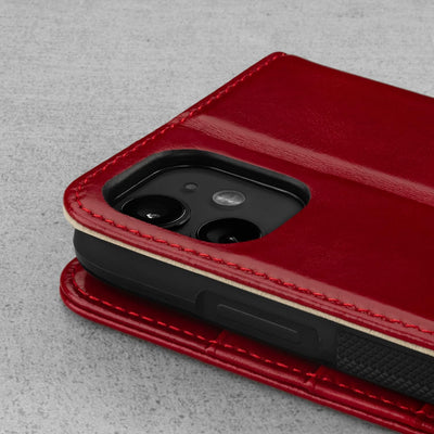 TORRO Hülle kompatibel mit iPhone 11– Premium Leder Hülle mit Standfunktion und Kartenfächern (Rot),