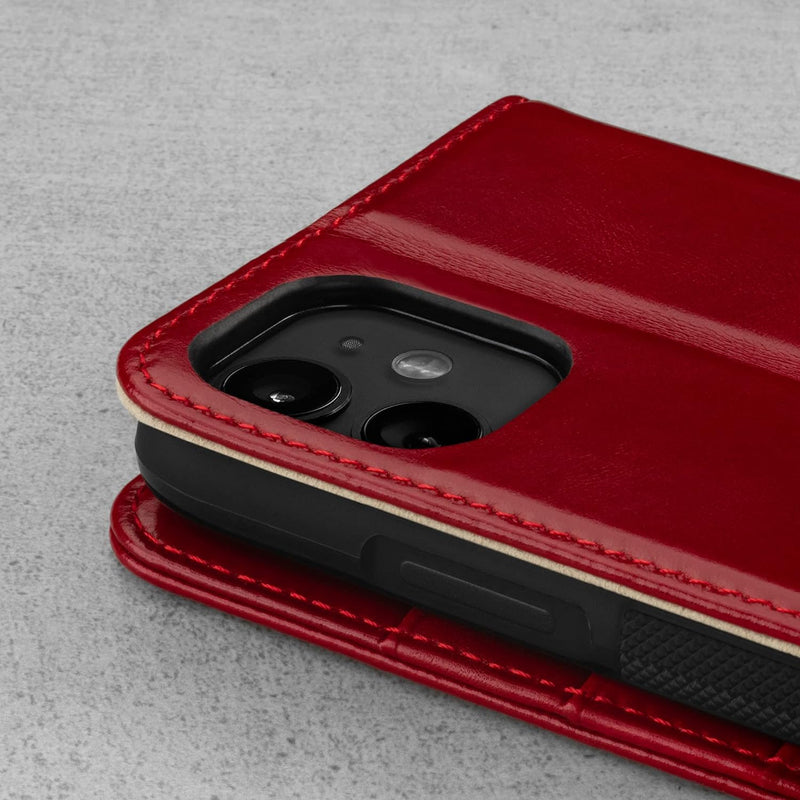 TORRO Hülle kompatibel mit iPhone 11– Premium Leder Hülle mit Standfunktion und Kartenfächern (Rot),