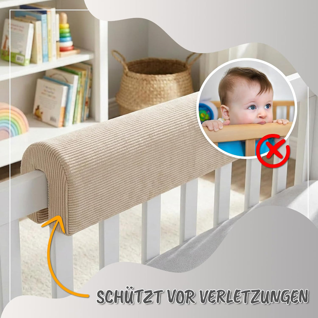 Bezug für Bettkantenschutz für Kinderbetten 120 cm - Schutz für Bettrahmen Baby Bett rausfallschutz