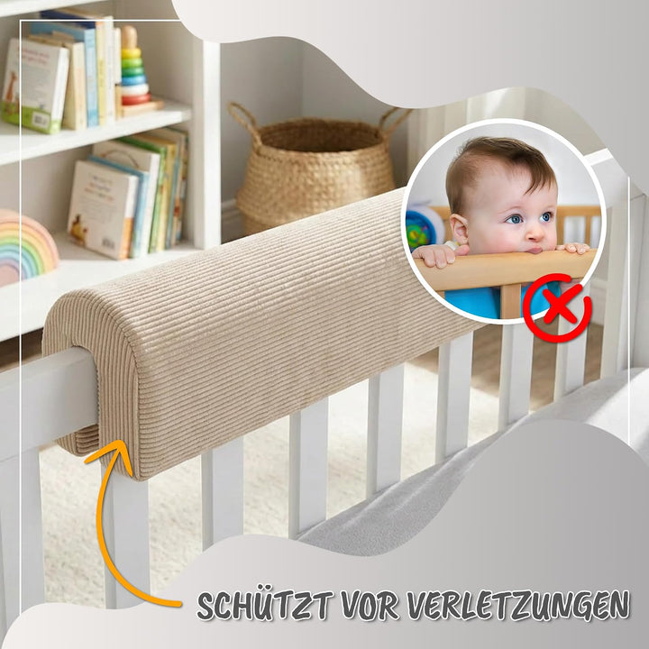 Bezug für Bettkantenschutz für Kinderbetten 120 cm - Schutz für Bettrahmen Baby Bett rausfallschutz
