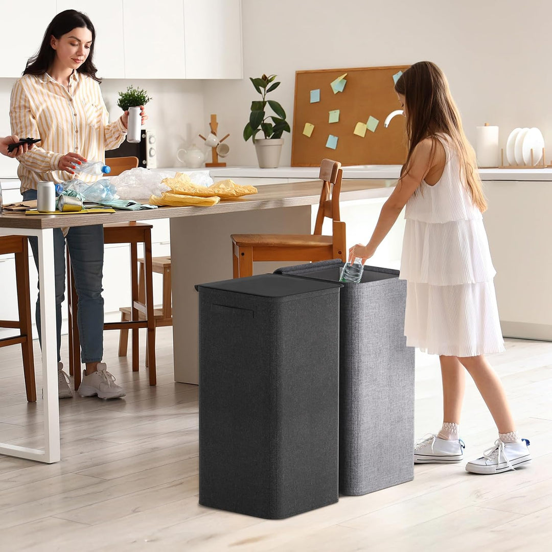 Lifewit 100L Pfandflaschen Sammelbehälter mit Deckel, Gross Pfandflaschen Aufbewahrung, Behälter Lee