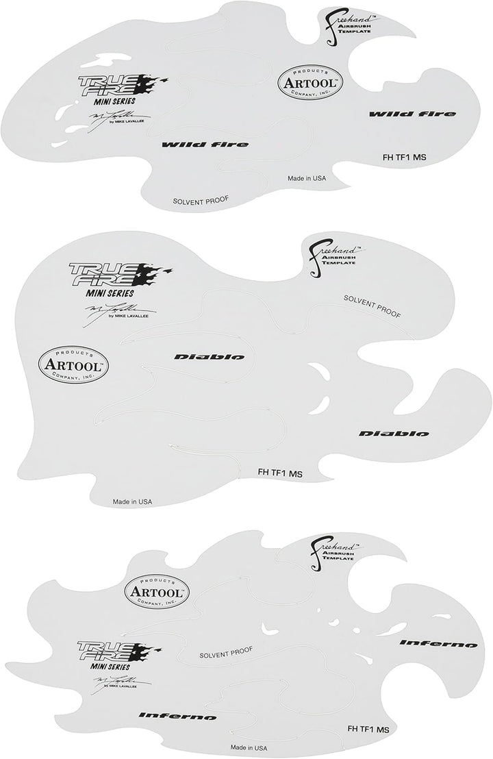 Artool Freehand Airbrush Templates, True Fire Mini Series True Fire, Mini-Serie Standardverpackung,