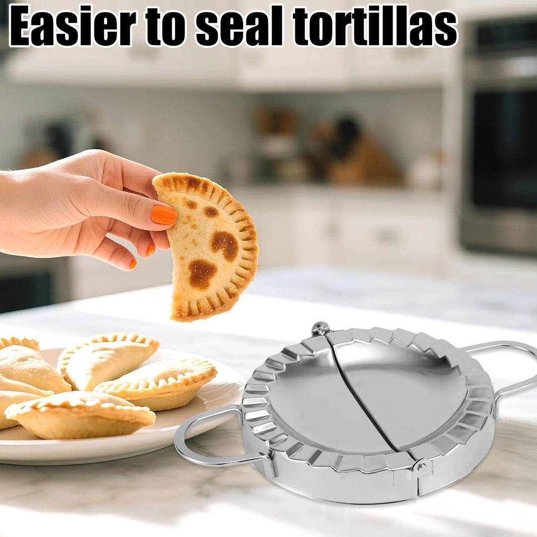 Penitue Tortilla-Versiegeler, 15 cm Durchmesser Edelstahl Tortilla-Presse für Burritos Teigtaschen-C