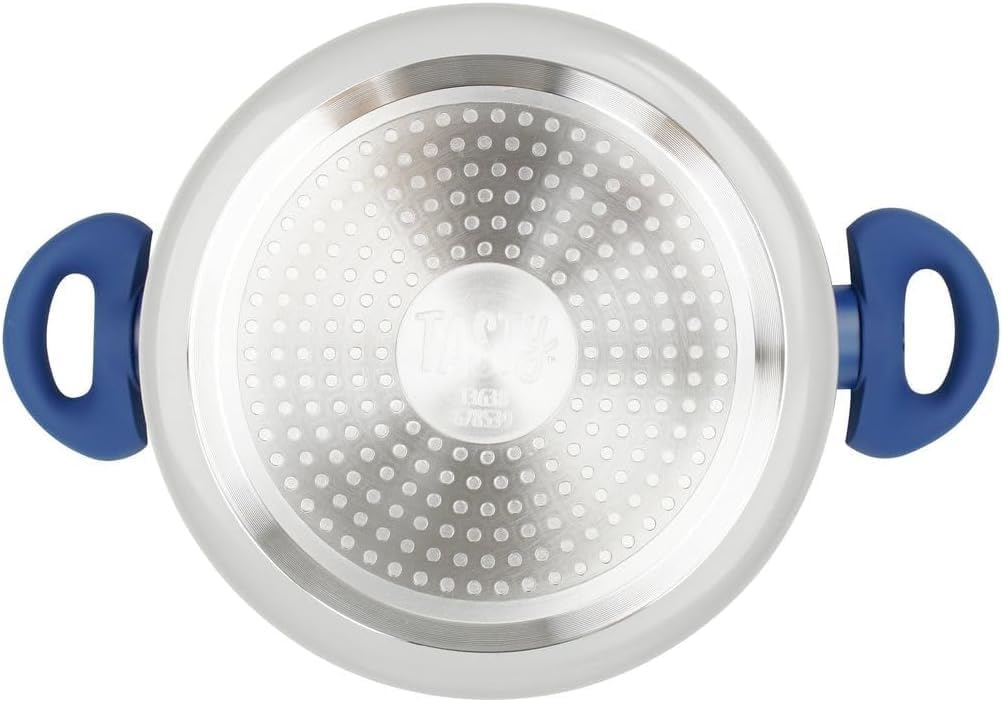 Tasty Antihaft-Kochtopf mit Glasdeckel und Öldosiersystem, 20cm, 3500ml – Gepresstes Aluminium, für