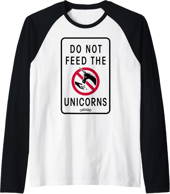 Disney Pixar Onward Do Not Feed The Unicorns Sign Raglan