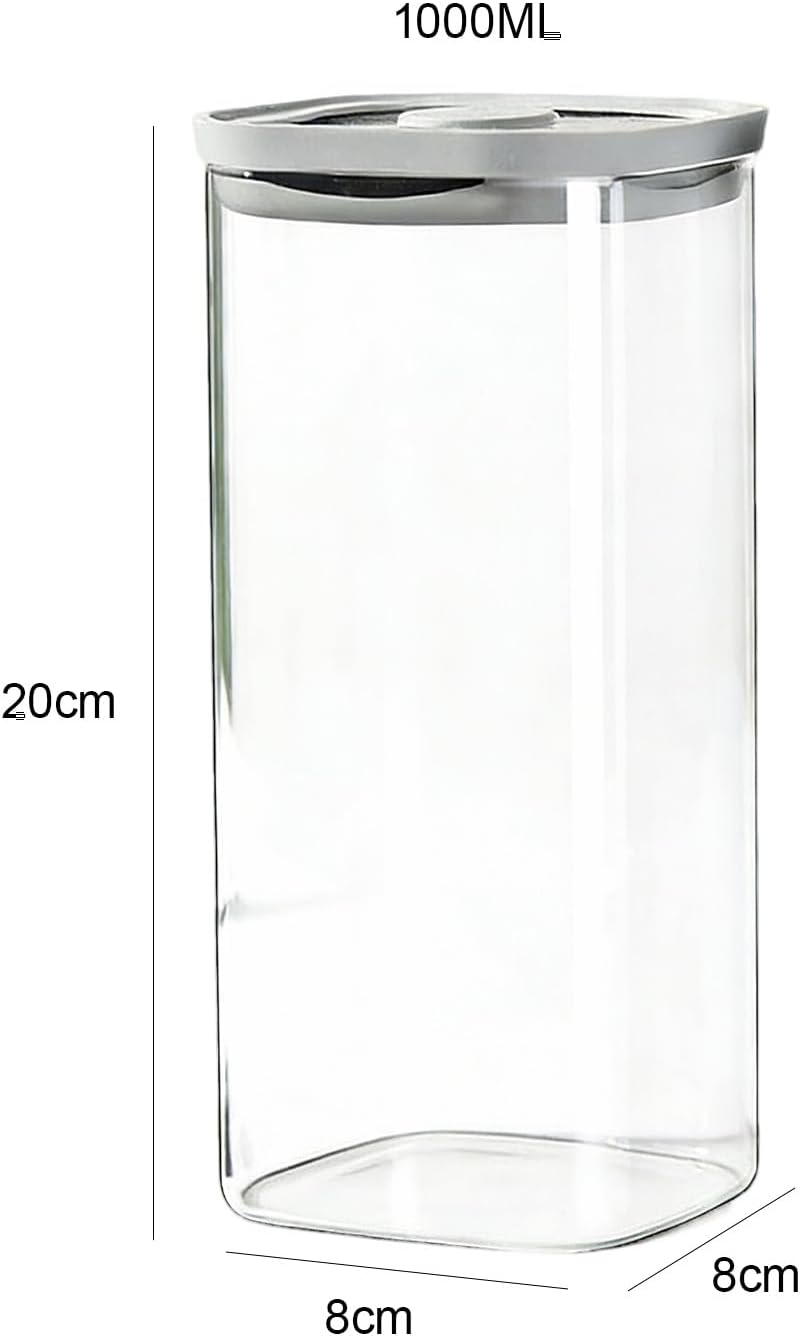 Luftdichtes Glas für Kaffeebohnen (2 Stück), Rechteckiges Vorratsglas mit Deckel, Insektensichere Gl