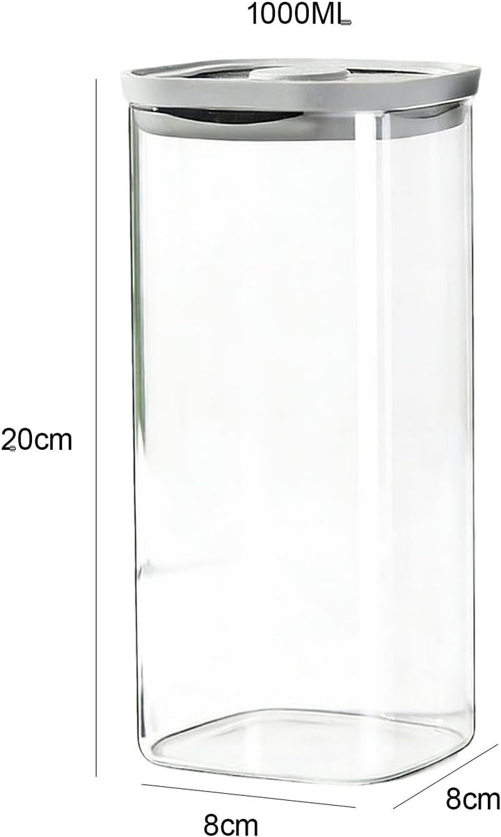 Luftdichtes Glas für Kaffeebohnen (2 Stück), Rechteckiges Vorratsglas mit Deckel, Insektensichere Gl