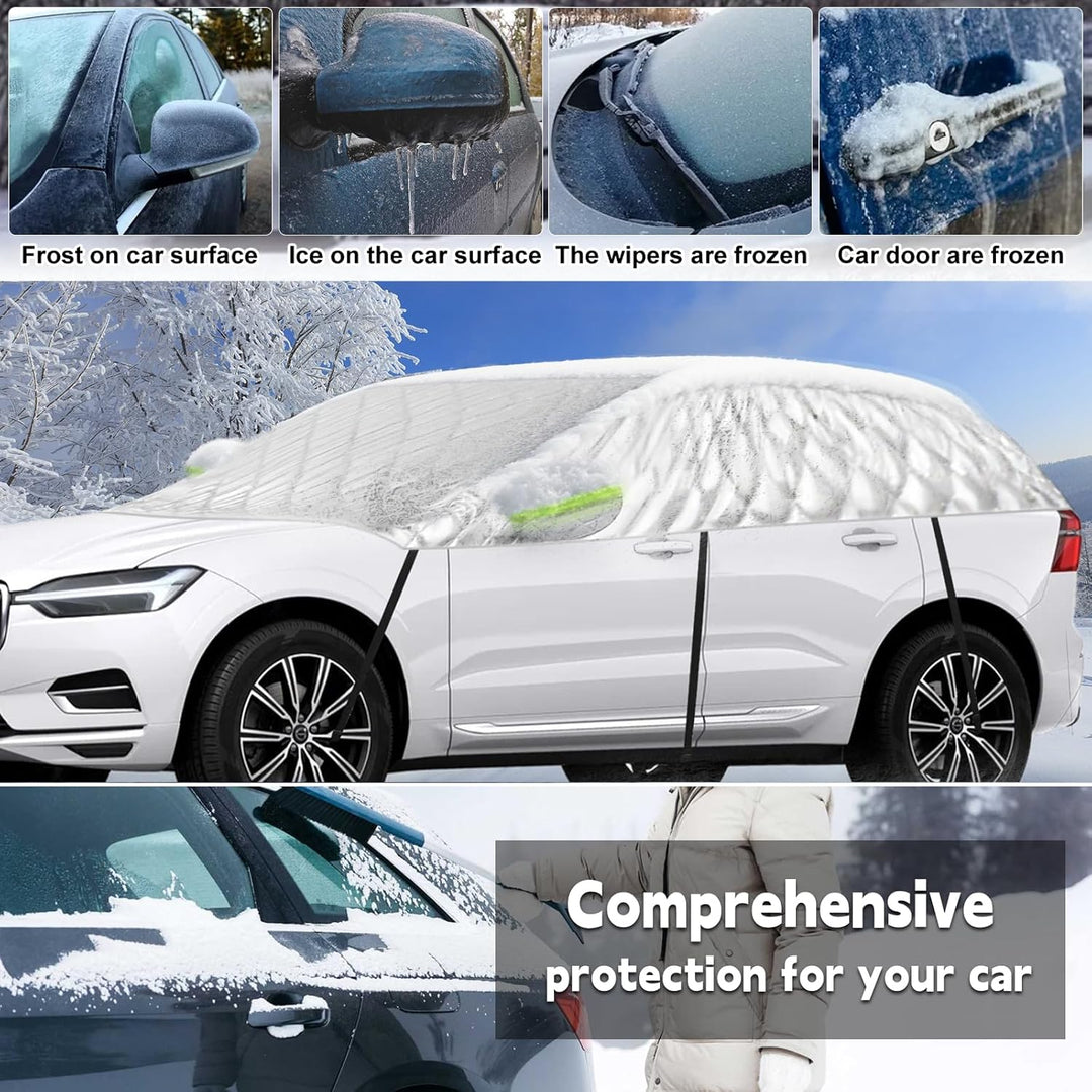 Halbgarage für Volvo XC60 2009-2025, Halbe Autoabdeckung Winter Sommer, Abdeckplane Auto Wasserdicht