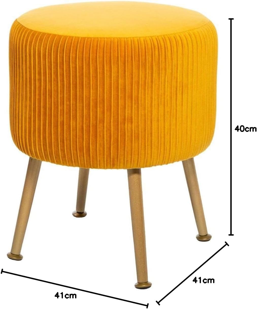 Hocker Solaro senffarben aus plissiertem Samt - Senfgelb - Atmosphera créateur d'intérieur