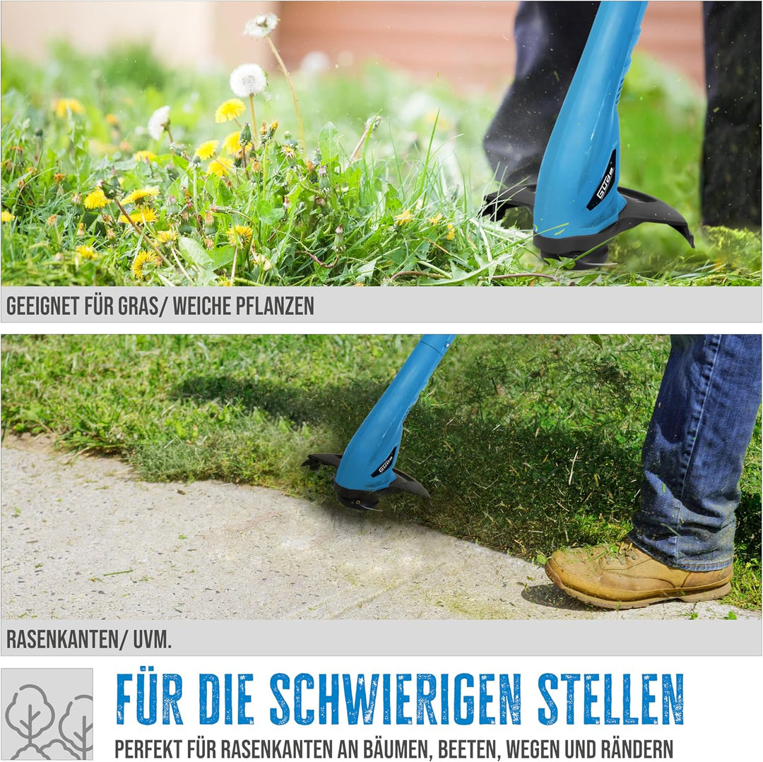Güde 95177 Rasentrimmer GRT 251 P (2-Fadensystem mit Tipp Nachstellautomatik, Zusätzliche Fadenspule