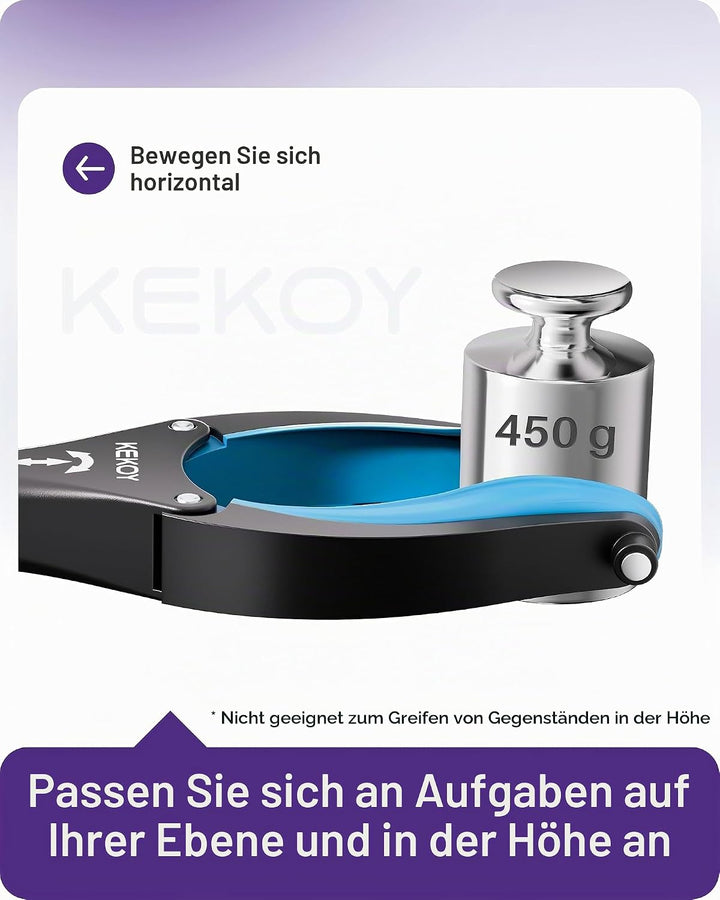 Kekoy 112cm Greifer Mit Licht, Faltbare Greifer FüR Senioren, MüLlzange Greifzange Drehbarer Kopf, G