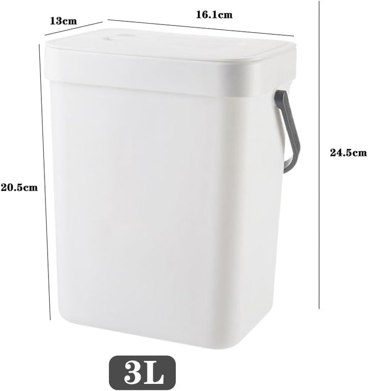 Mülleimer Küche, Biomülleimer Küche Klein, 3L Abfalleimer mit Deckel, Küchenabfalleimer Windeleimer