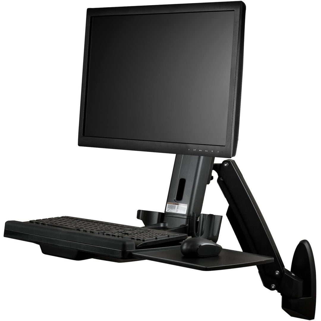 StarTech.com Wandmontage Sitz-/ Steh Workstation - 1 Monitor bis zu 24" - VESA - Höhenverstellbarer