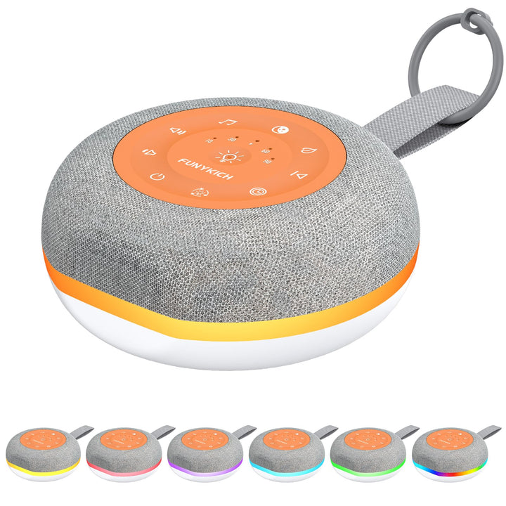 FUNYKICH White Noise Machine Baby, Weisses Rauschen Gerät mit Wireless Lautsprecher, 30 Klänge, 7 Bu