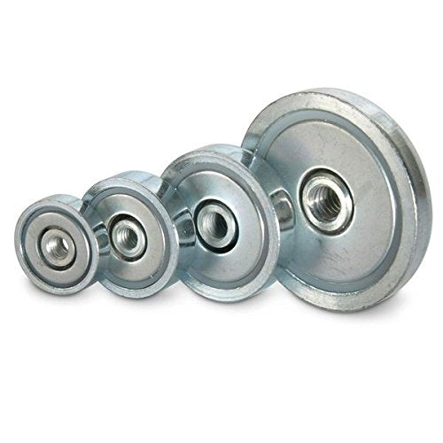 Neodym Flachgreifer (magnets4you) - Ø 60,0 x 15,0 mm, Innengewinde M8, 95 kg, Topfmagnet verzinkter