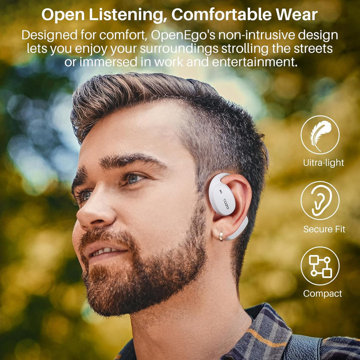 TOZO OpenEgo Open Ear Kopfhörer mit Ohrbügel Bluetooth Sport 80 Std. IPX5 | 16,2-mm Treiber für klar
