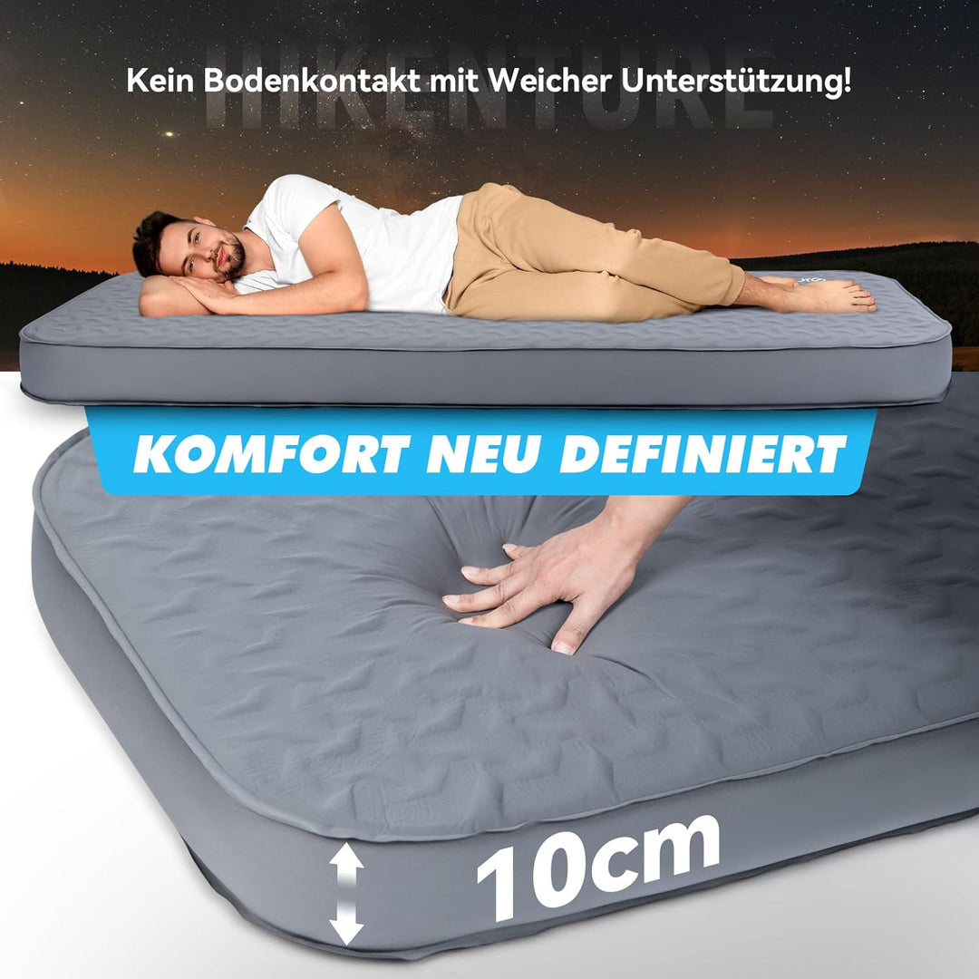 HIKENTURE Isomatte Selbstaufblasend mit Eingebauter Elektropumpe, 10CM Dicke Camping Matratze aus Sc