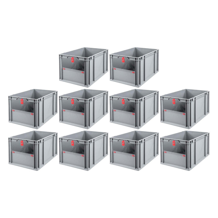 SparSet 10x Eurobox NextGen Insight Cover | HxBxT 32x40x60 | 65 Liter | Hoch/Rot | Eurobehälter, Tra