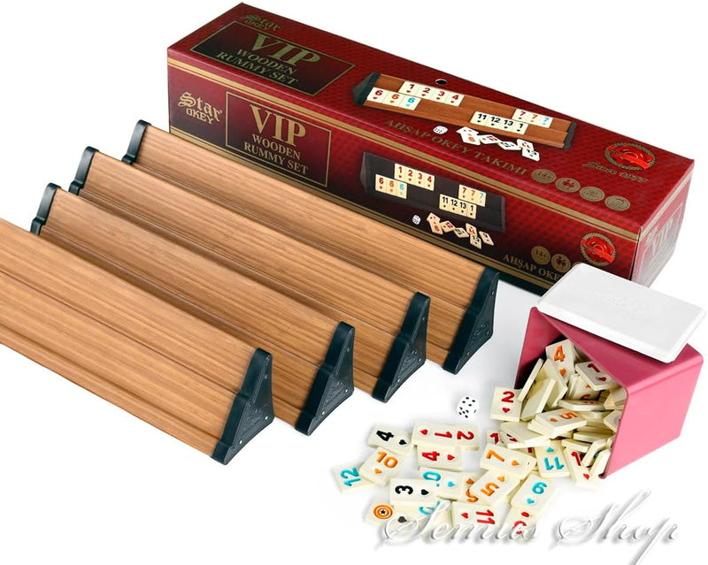 Sehr Hochwertige Holz Wooden Rummy Set VIP Okey mit Melamin Steine AHSAP Okey TAKIMI mit SEMUS