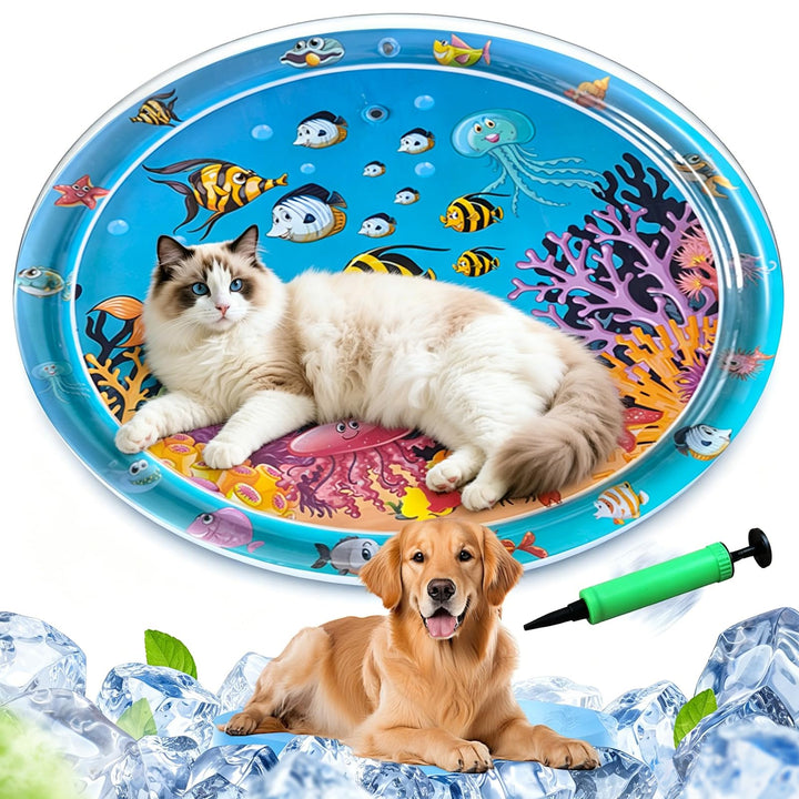 Water Sensory Playmat Cats,Inflatable Cooling Mat for Cats,Sensory Water Playmat Katzen Hund,Verdick