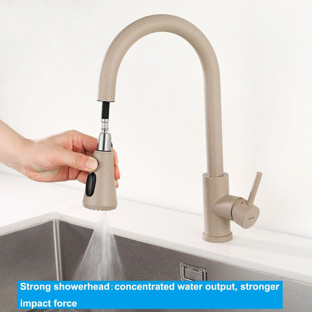 Wasserhahn Küche Ausziehbar, Küchenarmatur mit 3 Strahlarten | Hochdruck Mischbatterie Küche | Spült