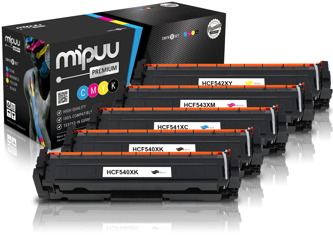 Mipuu 5 XXL Toner kompatibel mit HP CF540X CF541X CF542X CF543X 203X für Color Laserjet Pro M281fdw