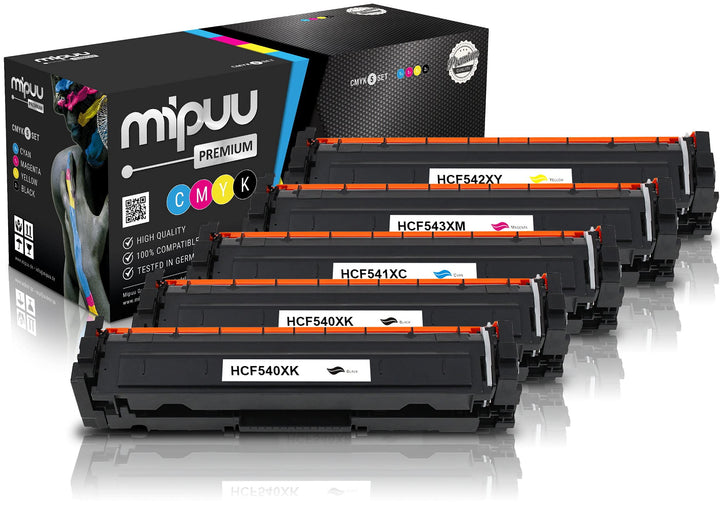 Mipuu 5 XXL Toner kompatibel mit HP CF540X CF541X CF542X CF543X 203X für Color Laserjet Pro M281fdw