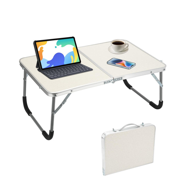 Folding Small Table-White, Klappbarer Esstisch, Multifunktionaler Klappbarer Lap Desk für Bett, Leic