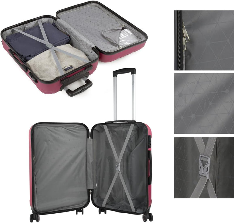 ITACA - Reisekoffer der Firma, Set mit 4 Rädern – Set Travel Cases ABS – Set Sturdy and Light Travel