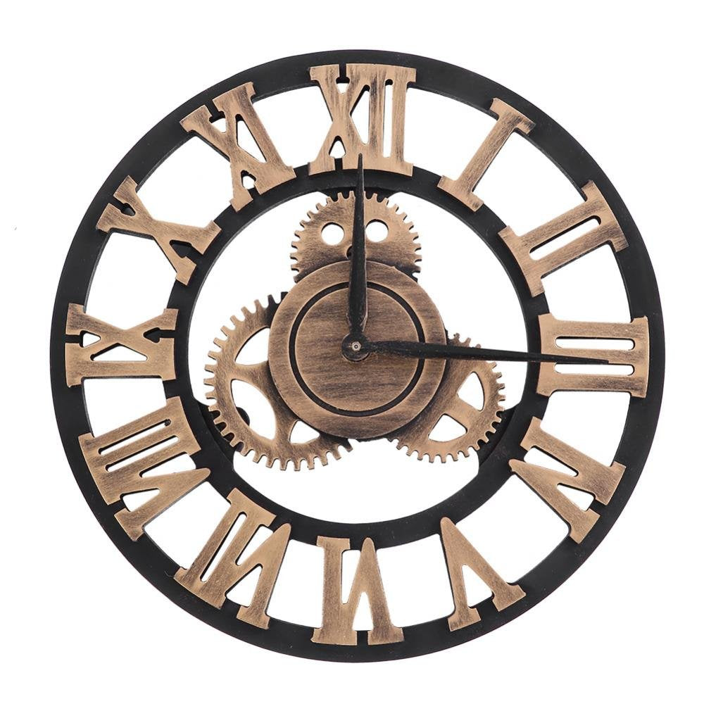Metall Zahnrad Wanduhr, Lautlos Gross Dekouhr im Vintage Design für Wonzimmer, Café, Restauran, Büro