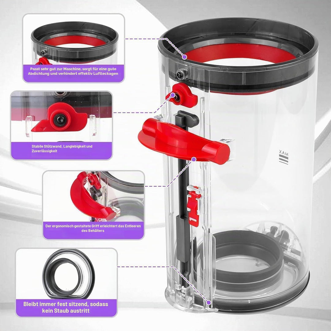 Staubbehälter für Dyson V11, V15, SV14, SV15, SV22 Staubsauger,Teile-Nr. 970050-01 und Teile-Nr. 965