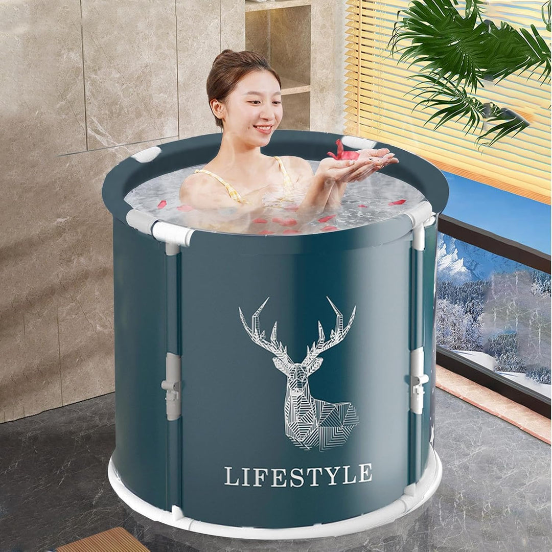 Tragbare Badewanne, faltbarer Erwachsenen-Badeeimer, 70 cm, praktische, stabile grosse Einweichwanne