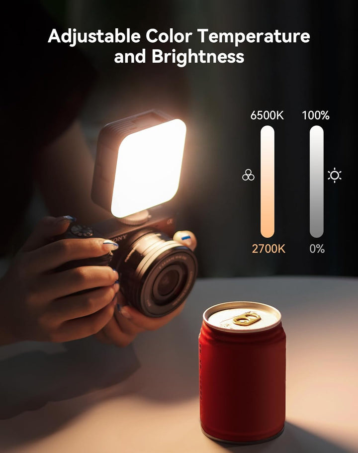 SMALLRIG P96 Mini LED Videoleuchte, 96 LED-Perlen mit Inbegriffen Cold Shoe, 1100Lux@0,3m, 103g, Tra