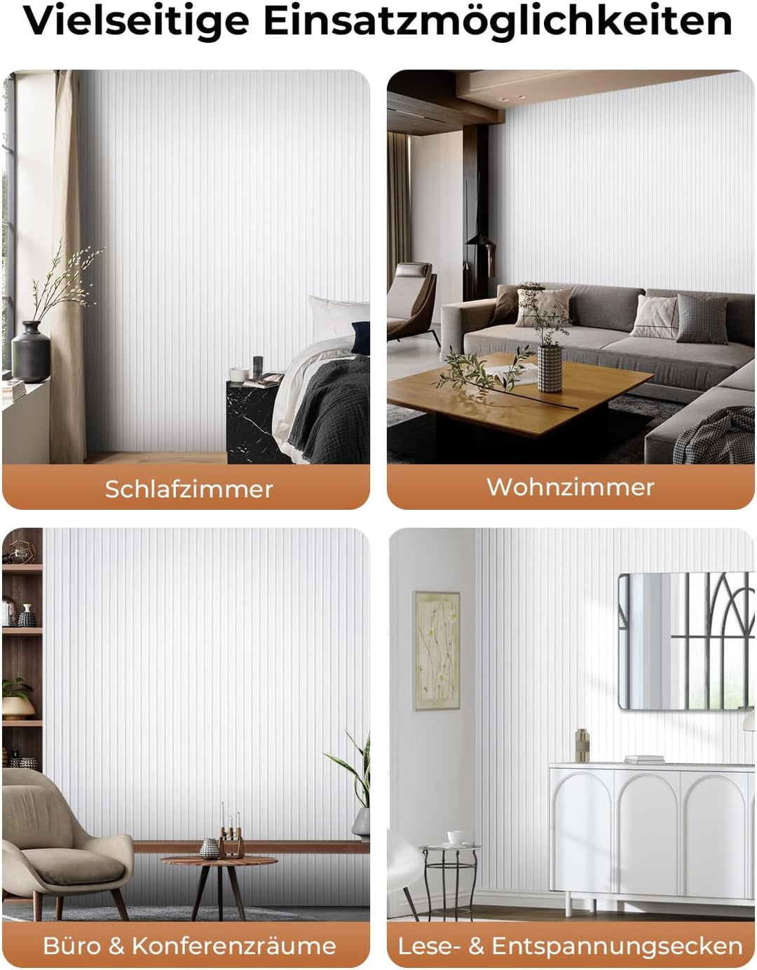 Akustikpaneele Selbstklebend, 10 Stück 120x60x0.9 cm(7.2m²) Wandpaneele Selbstklebend, Hohe Dichte S