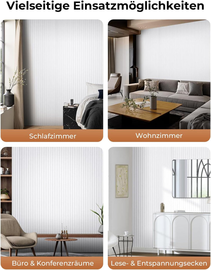Akustikpaneele Selbstklebend, 10 Stück 120x60x0.9 cm(7.2m²) Wandpaneele Selbstklebend, Hohe Dichte S