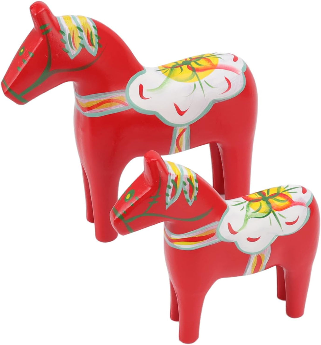 Mxzzand Schwedisches Dala-Pferd, 1 Paar schwedisches Dala-Pferd aus Holz, handgefertigtes feines Sch