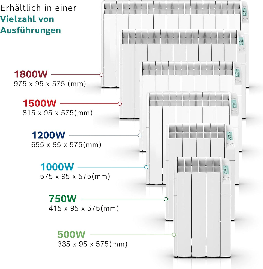 Bosch Heat Radiator 5500 mit 1000 W - Ölradiator - Elektroheizung mit Digitalanzeige und programmier